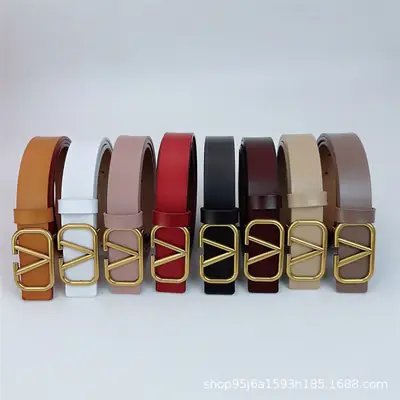 Women V-Buckle Belt 3CM Multi-Color Stylish