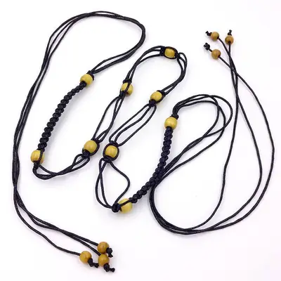 Women Black Hand-woven Waist Rope Belt