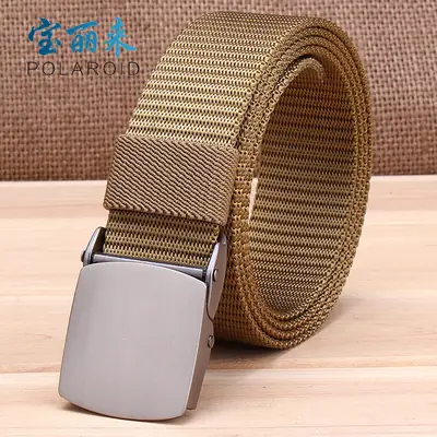 Khaki Nylon Tactical Belt with Auto Buckle