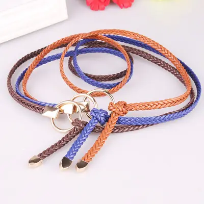 Women Braided Thin Belt Casual Fashion Multi Color