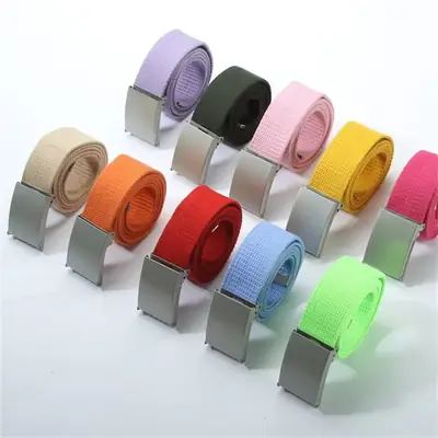 Candy Color Canvas Belt for Men Women Fashion
