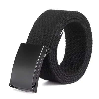 Black Canvas Belt for Men Women Fashion Daily Use