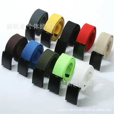 Solid Color Canvas Belt for Men Women Wholesale Fashion