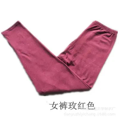 Women Rose Red Fleece Slim Fit Winter Pants