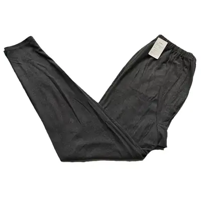 Men Slim Fit Double-Sided Velvet Pants Black Winter