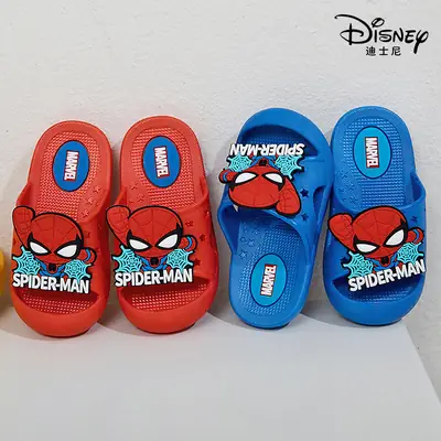 Spider-Man Captain America Kids Slippers Red Blue 3-10