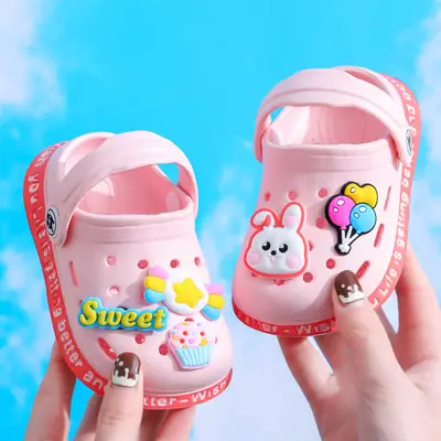 Pink Cartoon Clogs for Girls Boys Indoor Comfort