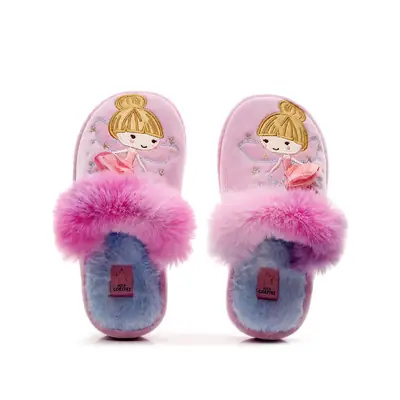 Plush Cotton Slippers for Kids Pink Blue 2025