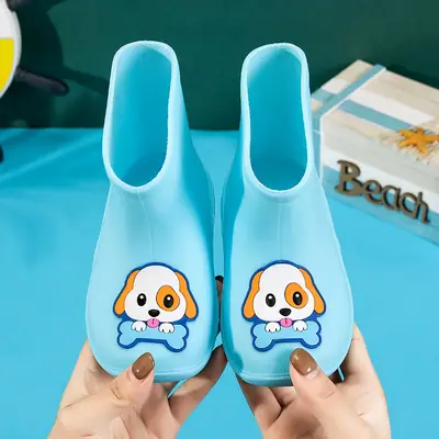 Sky Blue Cartoon Puppy Rain Boots for Kids
