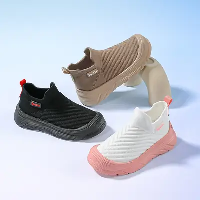 Kids Breathable Sports Shoes Black Pink White