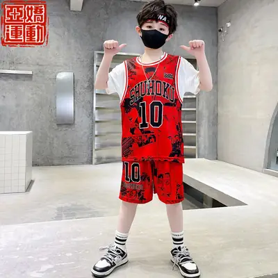 Kids Basketball Suit Red 3-10 Years