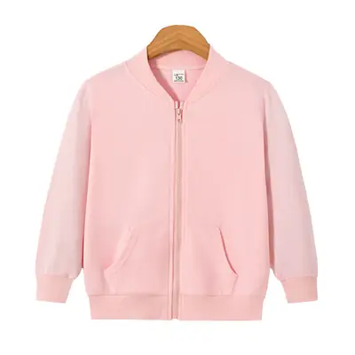 Pink Full-Zip Kids Jacket for Spring Autumn Wear