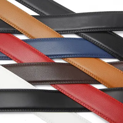 Men 3.5CM Leather Belt Multi Color Automatic Buckle