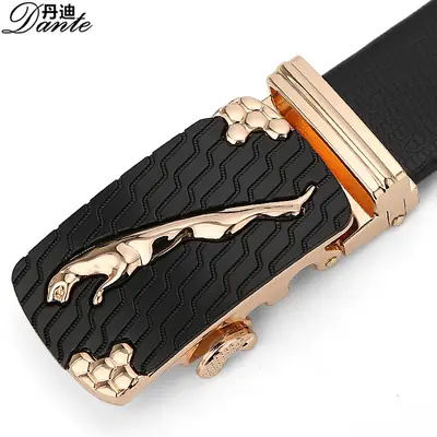Men Automatic Belt Leopard Head Black Gold 2024