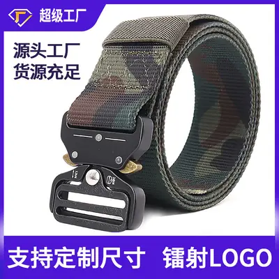 Men Tactical Camo Nylon Belt with Quick Release Buckle