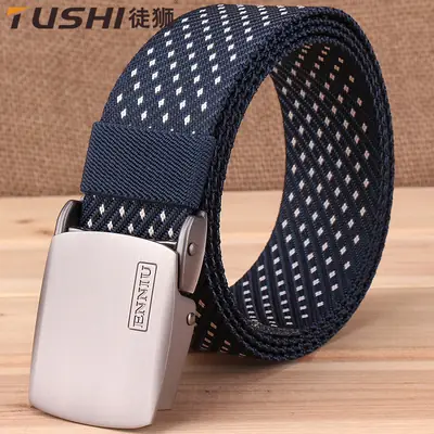 Men Nylon Casual Belt with Quick-Dry Snowflake Pattern