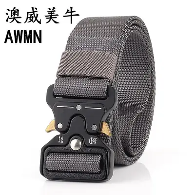 Men Tactical Nylon Belt Black 3.8cm Quick Detach