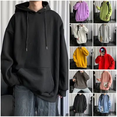 Men Loose Hooded Sweater White Autumn Trendy