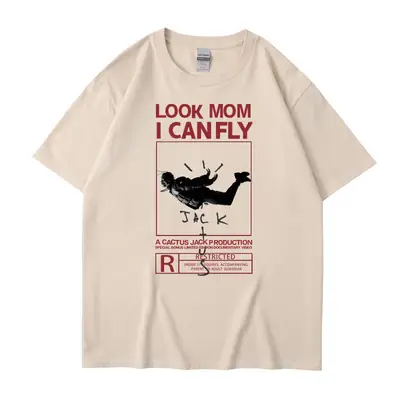 Women Heavyweight Short Sleeve T-Shirt White Black Travis Scott Joint
