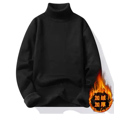 Men Slim Fit Fleece Sweater White Winter