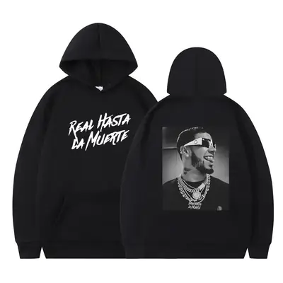 Black Double-Sided Print Hoodie Men Women Autumn