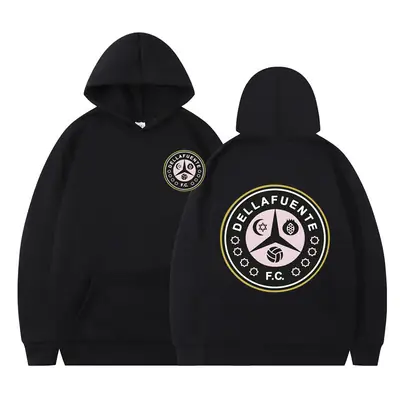 Black Hoodie with DellaFuente FC Print for Women