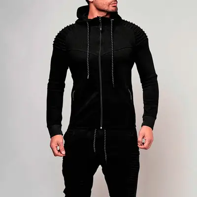 New Men's outdoor sports casual solid color cardigan top