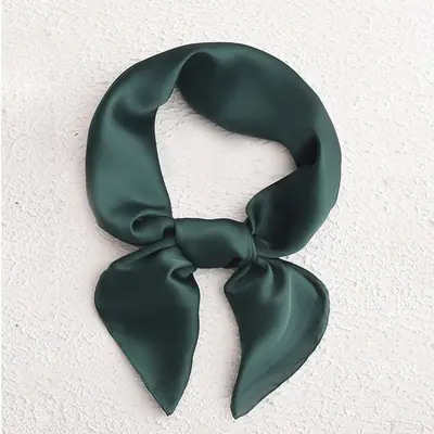 Women Silk Square Scarf Black 70x70cm Fashion