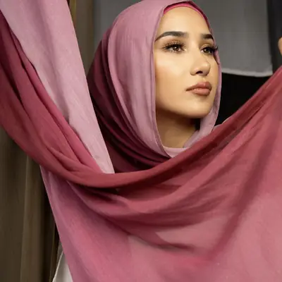 Women's Gradient Cotton Hijab Scarf Breathable Modal