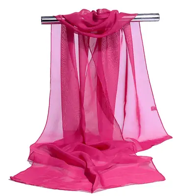 Women's Pink Chiffon Silk Scarf Spring New