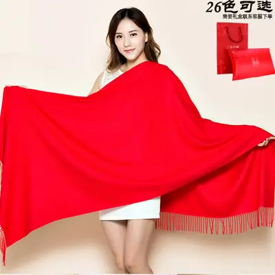 Women Red Cashmere Scarf Spring Office Wear