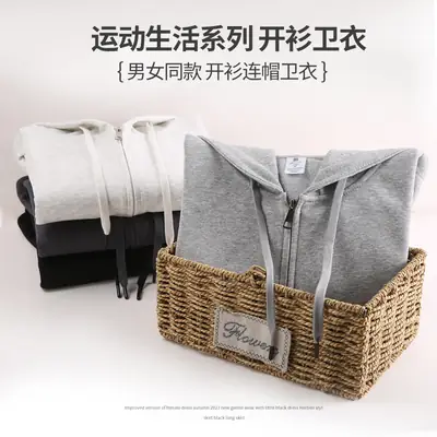 Women Hoodie Sweatshirt Smoky Gray Cotton Zipper Winter Loose Fit