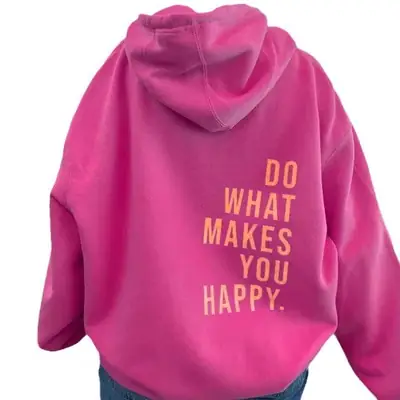Women Hoodie DoWhatMakesYouHappy Rose Red Lettering XS-5XL thumbnail 5