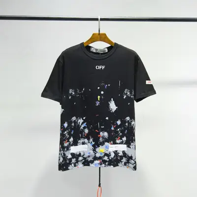 Women Black Splash Ink T-Shirt Summer Casual Streetwear