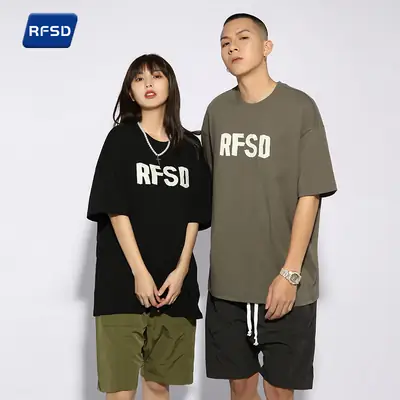 Men Women Loose Fit Cotton T-Shirt with RFSO Print