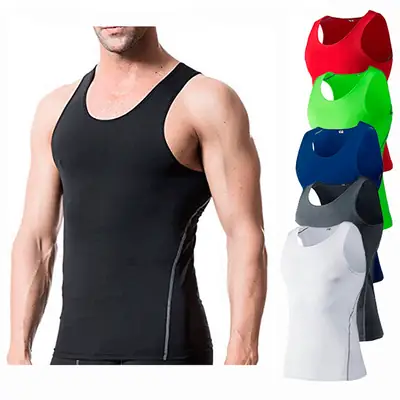 Men's Dry Training Vest White Tight Fit