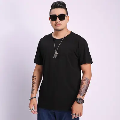 Men Black Loose Fit T-Shirt Casual Daily Wear