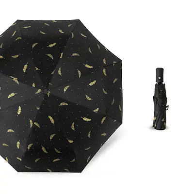 Automatic Newspaper Folding Umbrella Black Retro Sun Protection thumbnail 8