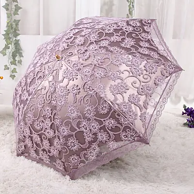 Lace Umbrella Soft Pink Floral Design