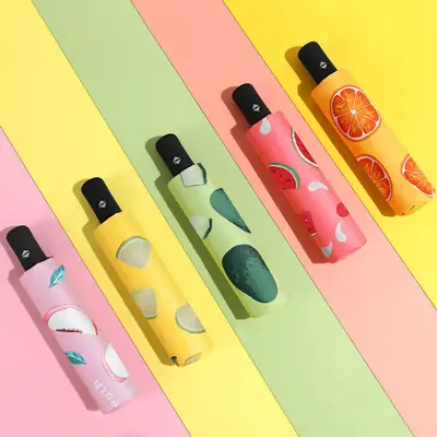 Fruit Print UV Protection Automatic Umbrella
