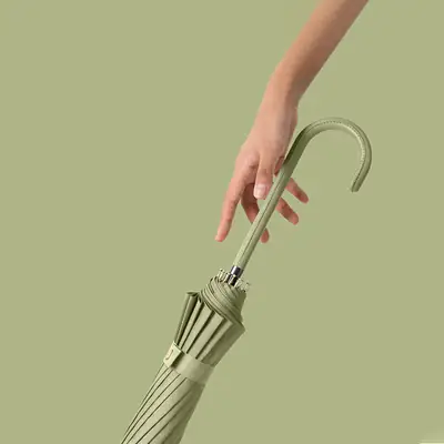 Fog Gray Automatic Long Handle Umbrella