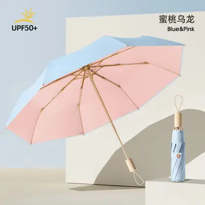 New Color Glue 16 Bone Sunshade Sun Umbrella Sunscreen UV Protection Women's Ins Folding Color Glue Dual-Use Upf50 thumbnail 14