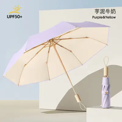 New Color Glue 16 Bone Sunshade Sun Umbrella Sunscreen UV Protection Women's Ins Folding Color Glue Dual-Use Upf50 thumbnail 18