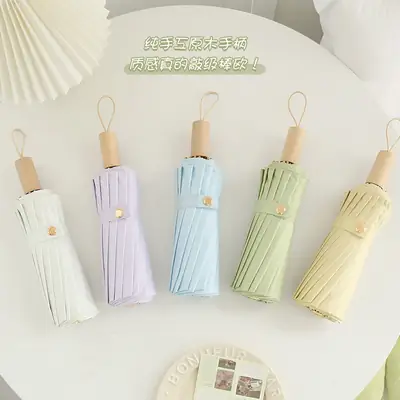 New Color Glue 16 Bone Sunshade Sun Umbrella Sunscreen UV Protection Women's Ins Folding Color Glue Dual-Use Upf50 thumbnail 4