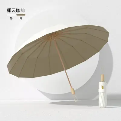 New Color Glue 16 Bone Sunshade Sun Umbrella Sunscreen UV Protection Women's Ins Folding Color Glue Dual-Use Upf50 thumbnail 9