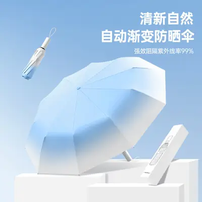 Automatic Sunscreen Umbrella Gradient White Peach