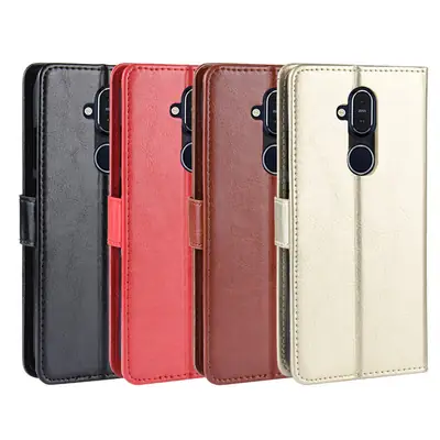 Nokia 8.1 Flip Leather Case with Stand & Lanyard