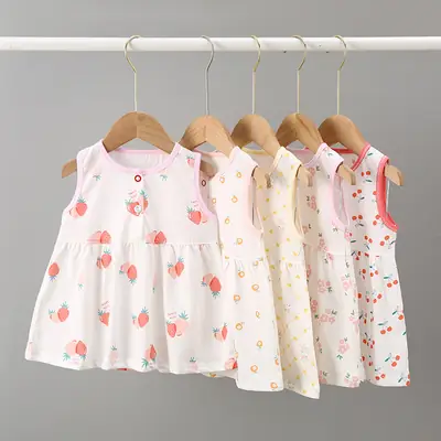 Baby Dresses Cotton Summer 0-2 Years Floral Print