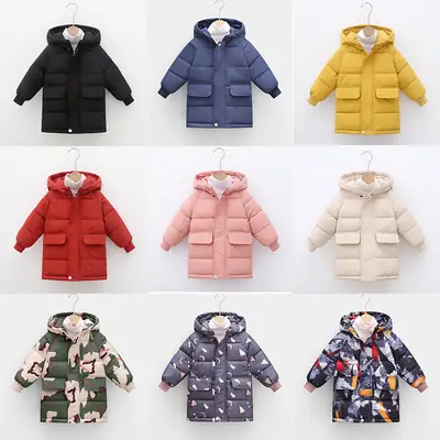 Kids Hooded Cotton Puffer Coat Multi Colors