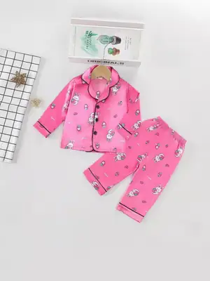 Pink Strawberry Rabbit Pajamas for Kids Air Conditioned